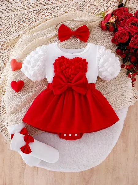 Rochita si bentita ALINA - roșu / 9-12luni(74-80cm)