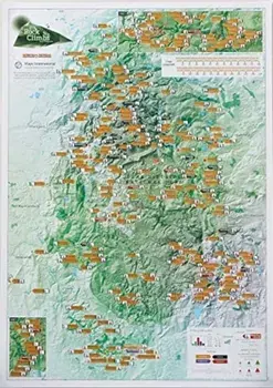 Rock Climbs Peak District Scratch Print. Collect & Scratch Print, Sheet Map/***