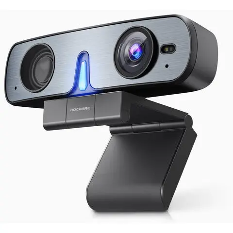 ROCWARE Cameră web multifuncțională RC08 1080p cu difuzor și microfon