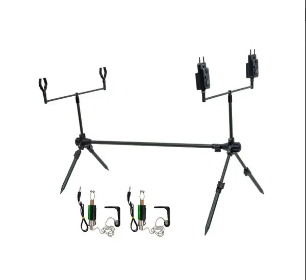 rod pod CARP EXPERT ADVANCER set cu 2 senzori si 2 swingere cu led
