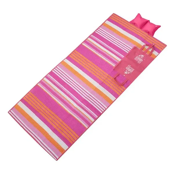 Rogojina plaja cu perna gonflabila in dungi,fucsia,180x86 cm