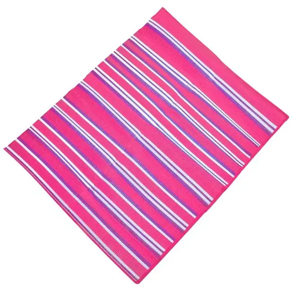 Rogojina pliabila pentru plaja in dungi,roz,180x150 cm