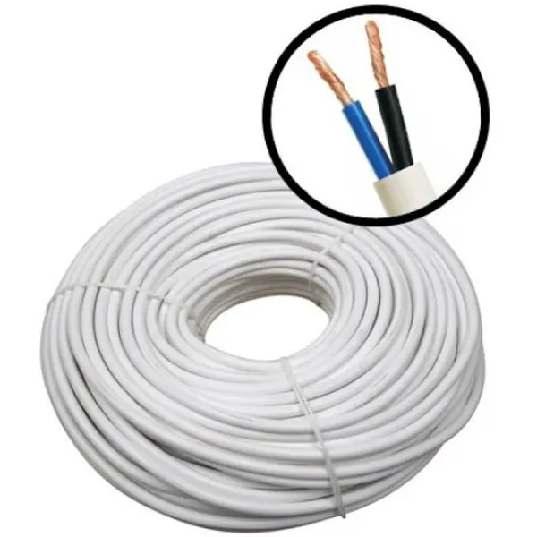 Rola 100m cablu electric litat (multifilar) de cupru MYYM / H05VV-F 2x0.5