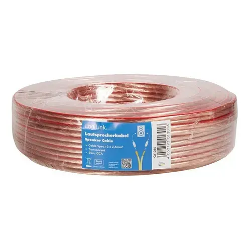 Rola cablu audio Logilink CA1084, conductor din CCA, 2x2.5mm2, 25m