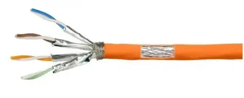 Rola cablu de retea S/FTP LogiLink CPV0060, CAT.7, 100 m, Cupru, Solid, AWG23, Ecranat (Portocaliu)
