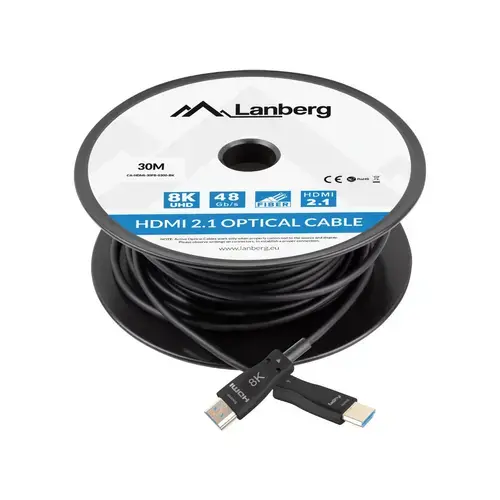 Rola cablu HDMI Lanberg CA-HDMI-30FB-0300-BK, 30m (Negru)