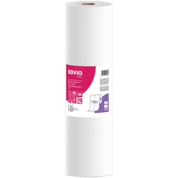 Rola Cearceaf Medical, Alba, 2 Straturi, 60 cm x 100 m
