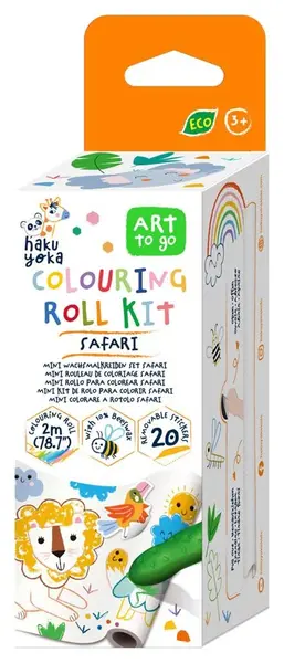 Rolă de colorat cu stickere Haku Yoka - Safari, 2 m