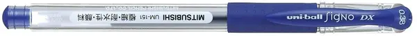 Role de gel Uni Signo - UM-151, DX Ultrafine, 0,38 mm, albastru