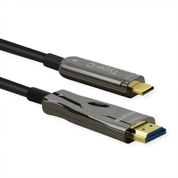 Roline Cablu activ optic USB type C la HDMI (AOC) 4K60Hz T-T 30m, Roline 14.01.3474