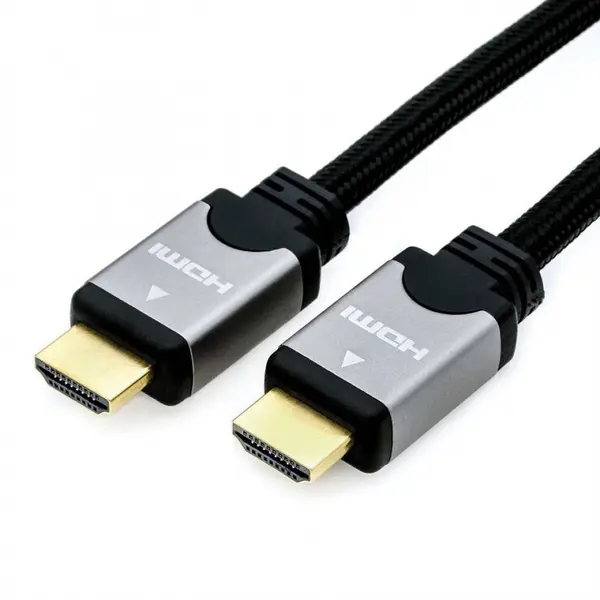 Roline Cablu HDMI High Speed + Ethernet T-T 10m Negru/argintiu, Roline 11.04.5855
