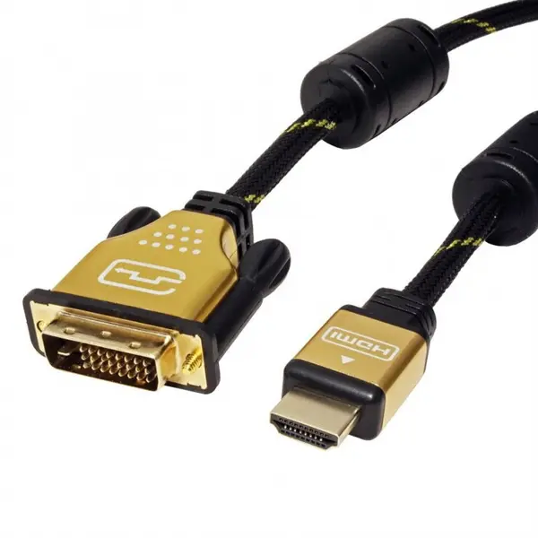Roline Cablu HDMI la DVI-D Dual Link 24+1 pini T-T GOLD 10m, Roline 11.04.5895