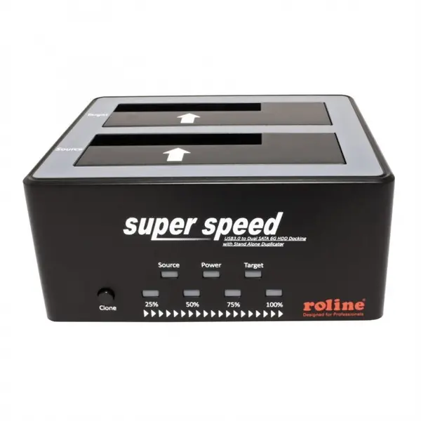 Roline Docking station HDD SATA 2.5+3.5 USB 3.0 cu functia HD Copy, Roline 16.01.4122