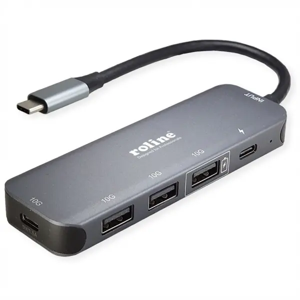 Roline HUB USB 3.2 Gen2 type C la 3 x USB-A + 1 x USB type C + USB-C PD 100W, Roline 14.02.5048
