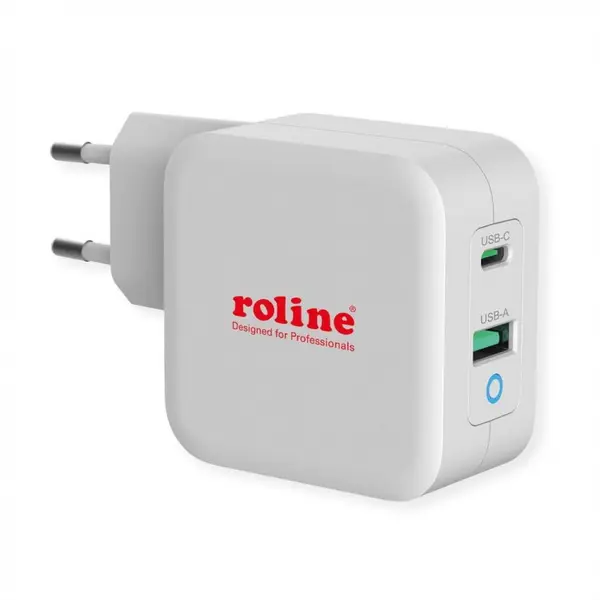 Roline Incarcator priza 1 x USB-A QC3.0 + 1 x USB-C PD 65W, Roline 19.11.1041