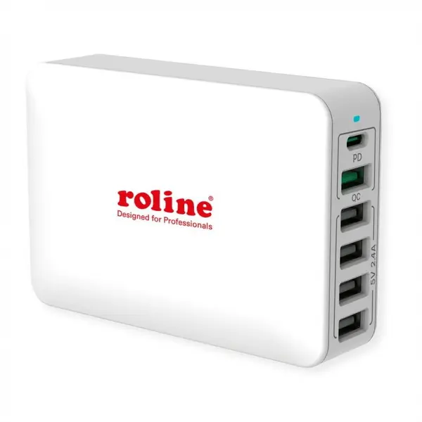 Roline Incarcator priza 4 x USB-A, 1 x USB-C, 1 x USB-A QC3.0 60W, Roline 19.11.1055