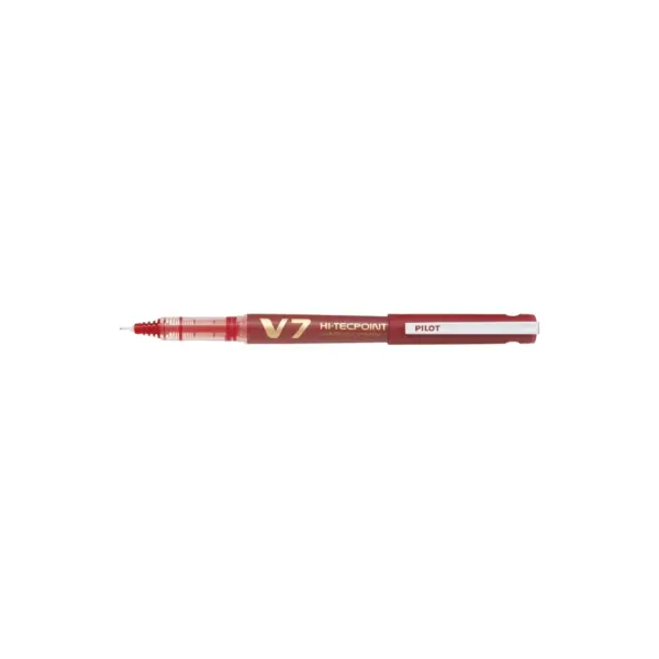 Roller cu cerneala Pilot V7 Hi-Tecpoint reincarcabil diverse culori 0.7 mm cu capac Roller cu cerneala Pilot V7 Hi-Tecpoint reincarcabil diverse culori 0.7 mm cu capac rosu