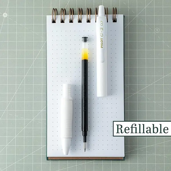 Roller cu gel G-2 Pilot Premium 0.7 mm varf mediu,reincarcabil,corp alb