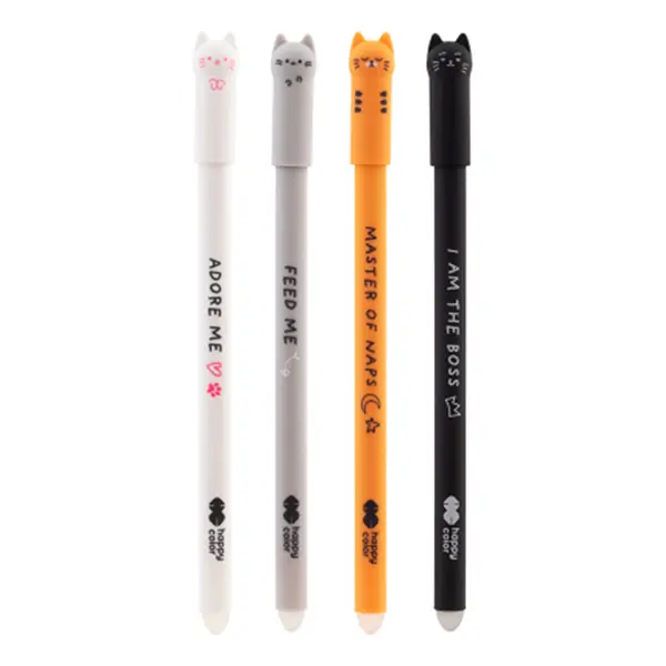 Roller gel cu rescriere, 0.5mm, albastru, Happy Color Kitty