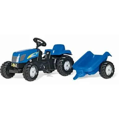 Rolly Toys Tractor cu pedale Rolly Kid New Holland T 7040 cu remorca