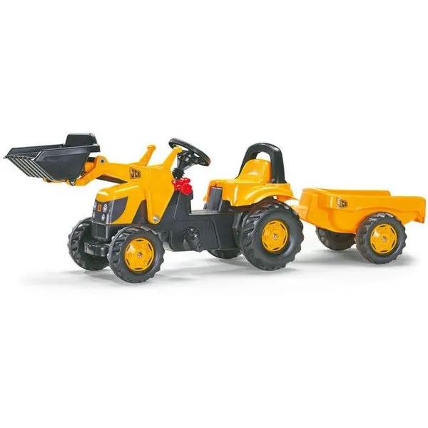 Rolly Toys Tractor cu pedale si cupa Rolly Kid JCB, cu remorca