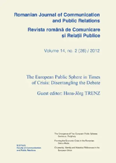 Romanian Journal of Communication and Public Relations / Revista romana de comunicare si relatii publice nr. 26 / 2012 |