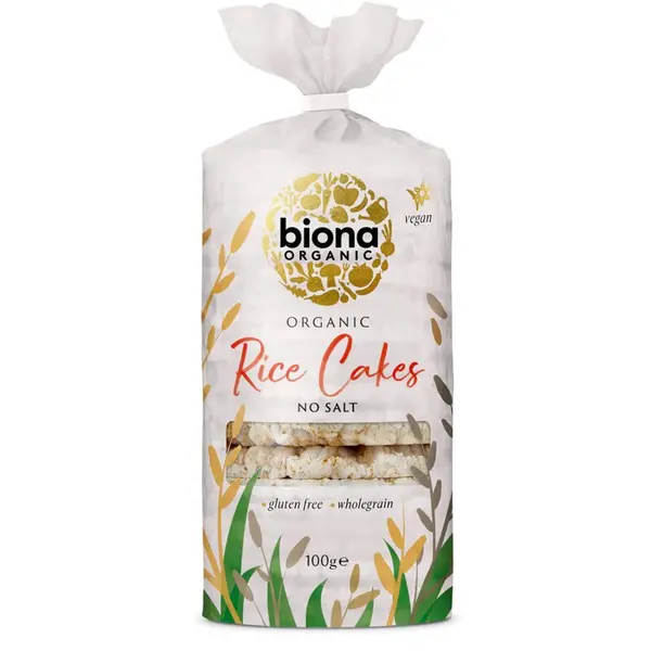 Rondele de orez integral expandat fara sare bio 100g Biona