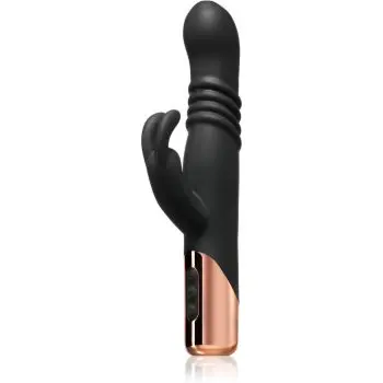 Rosy Gold Rabbit with Thrusting Function vibrator cu stimularea clitorisului