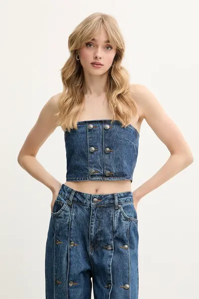 Rotate top din denim