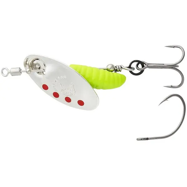 Rotativa Grub Spinners Nr.1 3.8g SINKING Silver Red LIME