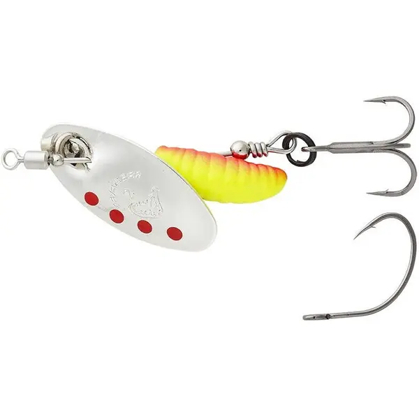 Rotativa Grub Spinners Nr.1 3.8g SINKING Silver Red Yellow