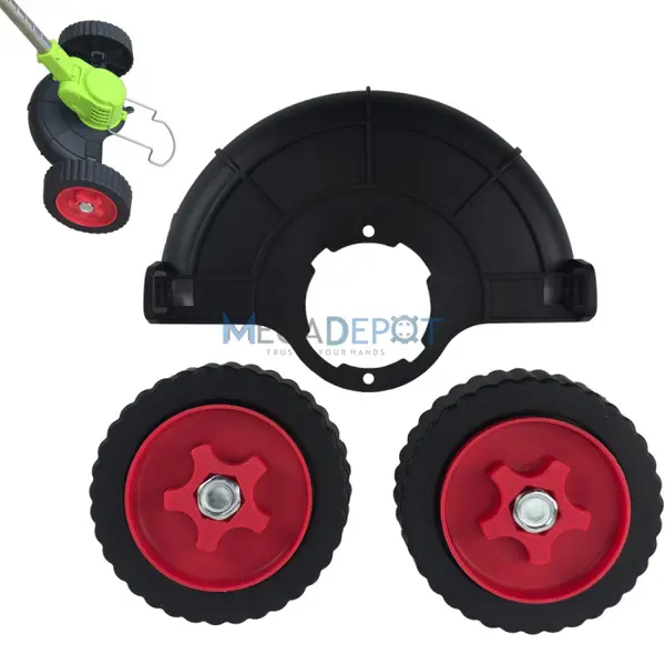 Roti de sprijin pentru trimmer electric, reglaj pe 3 pozitii de inaltime, aparatoare inclusa