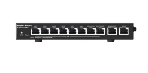 Router PoE Ruijie Reyee RG-EG310GH-P-E, Gigabit, cloud managed, 10 porturi, 1.5Gbps (Negru)