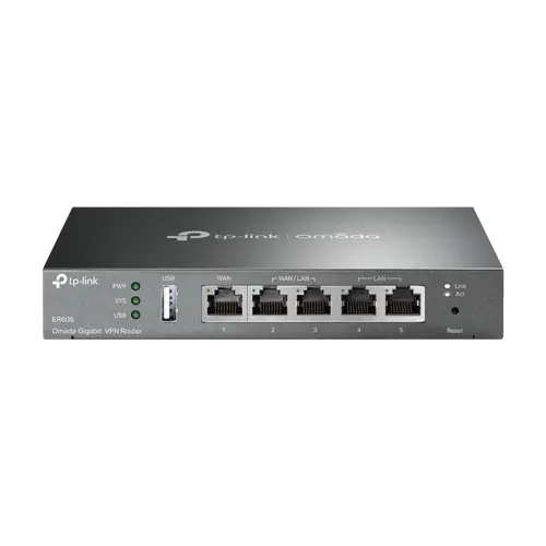 Router TP-Link 3 porturi Gigabit VPN Omada 1 port LAN 1 port WAN 940Mbps - ER605