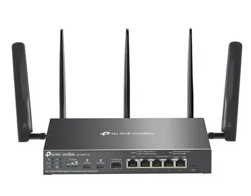 Router VPN TP-Link Omada ER706WP-4G, 4G+, Cat6, AX3000, Gigabit, 4 Porturi PoE+