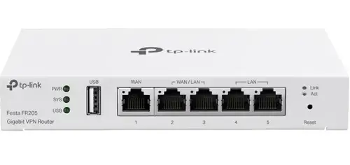 Router wired TP-Link Festa FR205, 5 porturi Gigabit, 1 port USB WAN