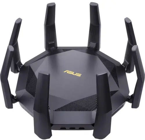 Router Wireless ASUS RT-AX89X, Gigabit, WiFi 6, Dual Band, 6000 Mbps, 8 Antene externe (Negru)