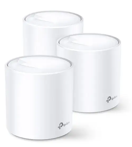 Router Wireless Mesh TP-Link Deco X60, Gigabit, Dual Band, 3000 Mbps, 3 Pack (Alb)