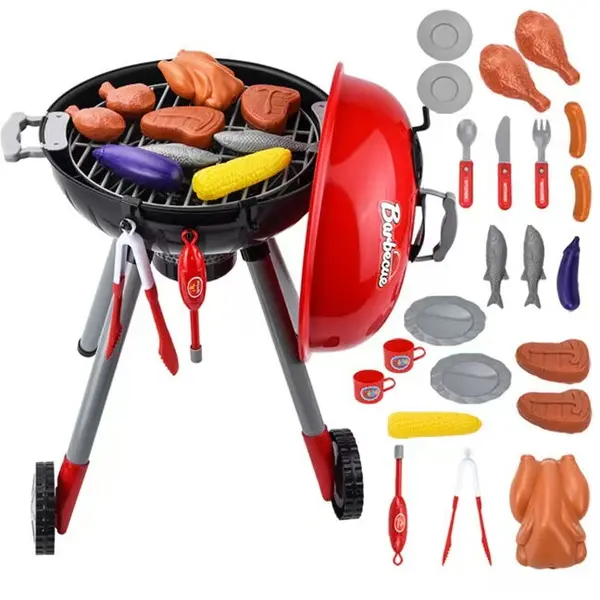 Rovo Jucarie Gratar BBQ Grill Rovo 901A, lumini si sunete, 22 piese
