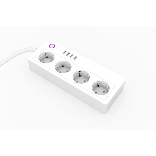 Rovo Prelungitor Smart Rovo A26, Wifi, 16A, 4 Prize Individuale, 4 USB Tuya, Alexa, Google Assistant,