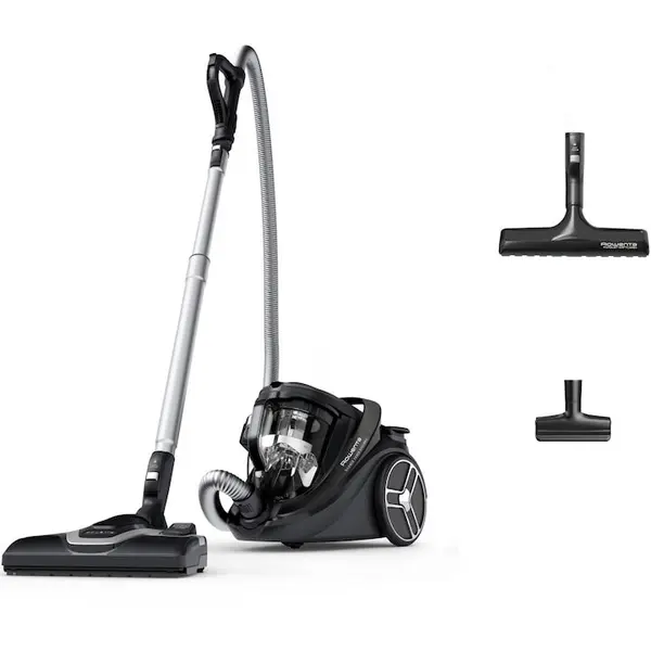 Rowenta Aspirator fara sac Rowenta Silence Force Cyclonic Effitech® RO7935EA, 500 W, recipient pentru praf 2.5 L, 3 niveluri de filtrare, negru
