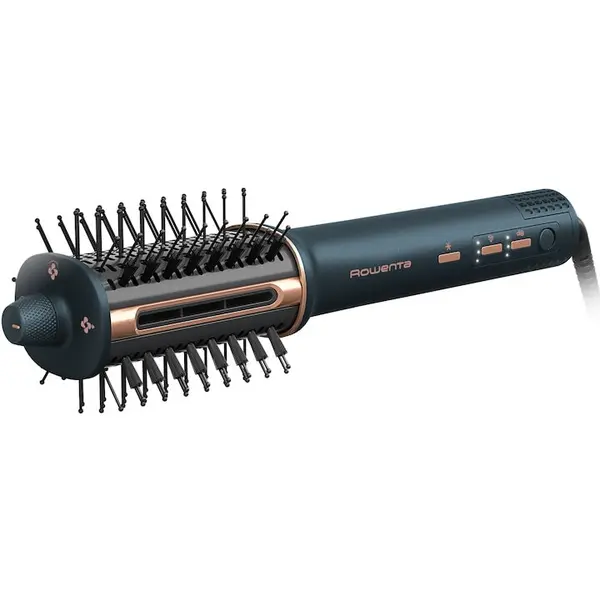 Rowenta Perie cu aer cald 3 in 1 Rowenta Air Brush 3D UB9720E0, 1100W, 3 trepte de viteza - temperatura, generator de ioni, functie jet de aer rece, varf rece, verde & bronz