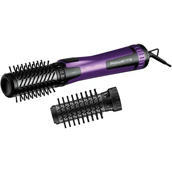 Rowenta Perie rotativa cu aer cald Rowenta Brush Activ' CF9525F0, 1000W, 2 perii rotative, 2 trepte de temperatura si viteza, functie jet de aer rece, generator de ioni, invelis ceramic, rotire alternativa, lungime cablu 1.8m, negru & violet