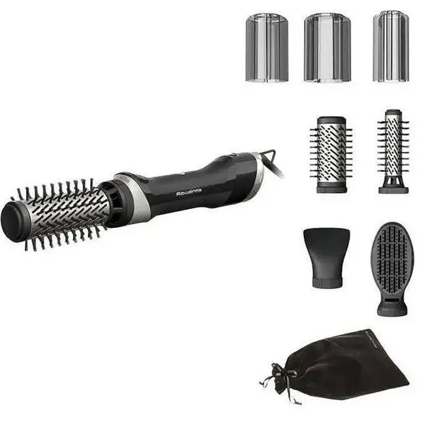 Rowenta Perie rotativa cu aer cald Rowenta Brush Activ UB9540F0, 1000 W, 2 viteze, Jet de aer rece, Invelis ceramic, Argintiu/Negru