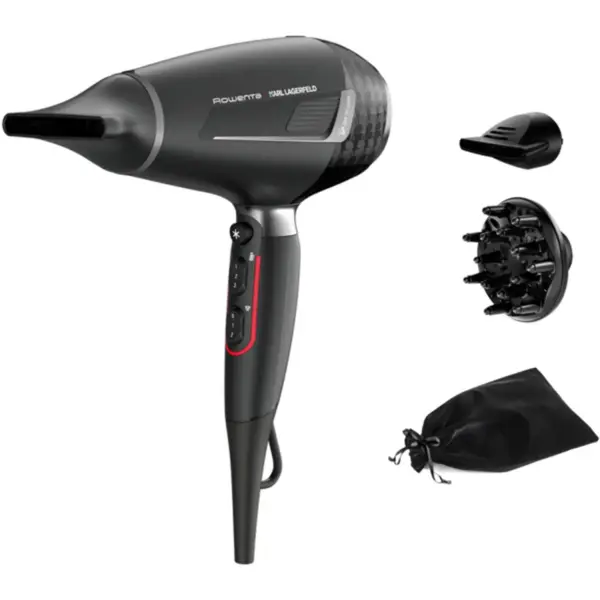 Rowenta Uscator de par Rowenta Karl Lagerfeld Pro Stylist,2200W, Negru gri