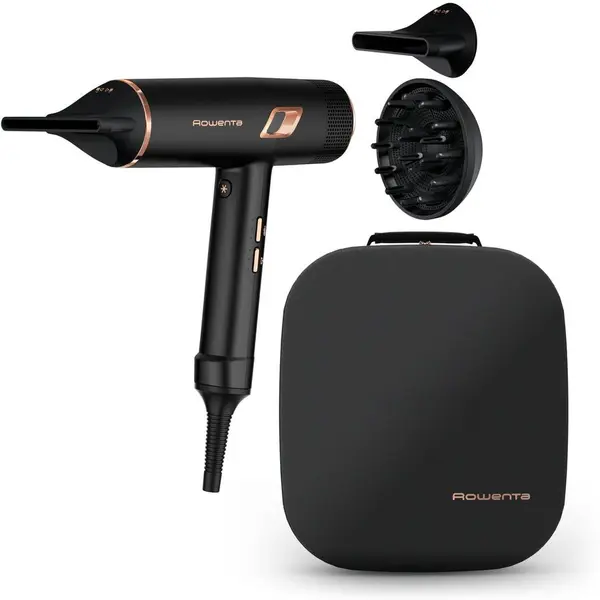 Rowenta Uscator de par Rowenta Ultimate Experience CV9920F3, 2000 W, 3 viteze, 3 temperatura, Functie aer rece, Functie ionica, Negru/Cupru