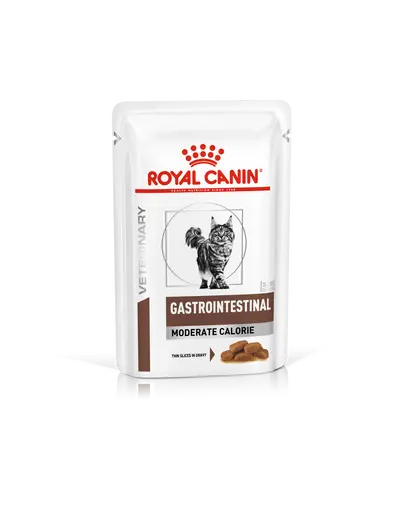 ROYAL CANIN Cat Gastro Intestinal Moderate Calorie 12 x 85 g hrana umeda dietetica pentru pisici cu tulburari gastrointestinale, cu tendinta de ingrasare