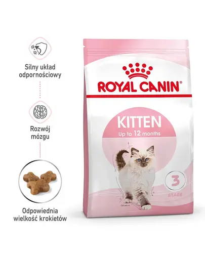 ROYAL CANIN Kitten 3 x 400 g hrană uscată pentru pisoi de la vârsta de 4 la 12 luni