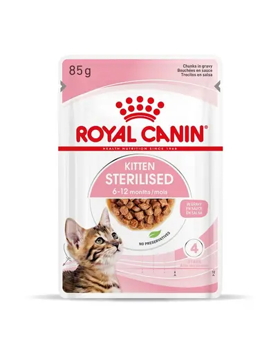 ROYAL CANIN Kitten Sterilised hrană umedă în sos pentru pisoi până la vârsta de 12 luni, sterilizată 48 x 85 g