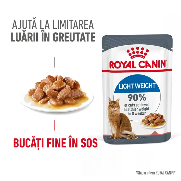ROYAL CANIN Light Weight Care Adult, hrană umedă pisici, limitarea creșterii în greutate, (în sos), 85g